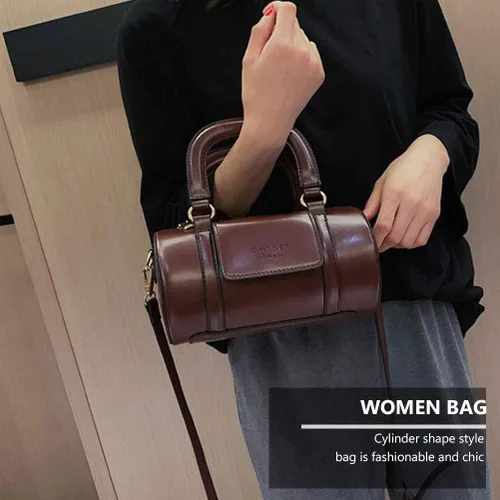 Vista 6 de ValiCLUD - Bolsa de moda para bolso retro con forma de cilindro Burdeos 482