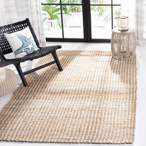 Vista 12 de SAFAVIEH Natural Fiber Collection - Alfombra decorativa de 2 x 3 pies, natural y marfil, hecha a mano, yute a rayas, ideal para zonas de alto