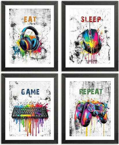 Vista 13 de AEHIE Póster artístico de pared para sala de juegos para niños, adolescentes, niños, dormitorio, sala de juegos, decoración de sala de juegos, club