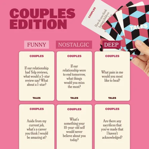 Vista 4 de TALES 150 tarjetas de inicio de conversación, edición para parejas, para parejas, juegos para adultos, ideas para noches de cita, aniversarios