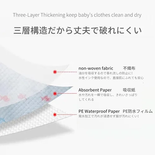 Vista 2 de Baby and Infant Disposable Travel Bibs - Soft, Leakproof, for Toddlers Babies, Feeding, Traveling, (60PCS)