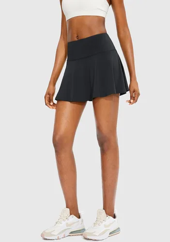 Vista 5 de SANTINY Pleated Tennis Skirt for Women with 4 Pockets Women's High Waisted Athletic Golf Skorts Skirts for Running Casual