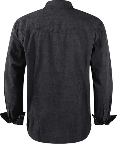 Vista 2 de VENZULIA Camisa Western Snap de manga larga para hombre, ajuste regular, a cuadros, rojo, azul marino (Navyred)