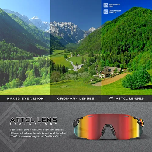 Vista 5 de ATTCL Gafas de sol de ciclismo para exteriores, gafas de sol UV400 para mujeres y hombres