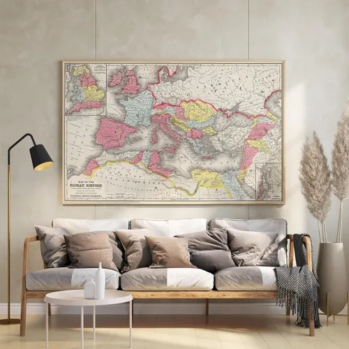 Vista 4 de Imperio romano en su mayor extensión 1875 - Impresión de mapa histórico - 24 x 16 pulgadas