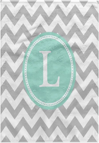 Vista 15 de 3dRose Toalla, Letra C Gris y Blanco Chevron con Monograma Menta Personal Inicial C
