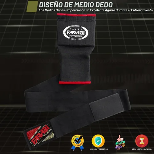 Vista 6 de Guantes de boxeo acolchados de gel para hombres y mujeres, con correas de muñeca rápidas de 32 pulgadas de largo, para artes marciales, artes