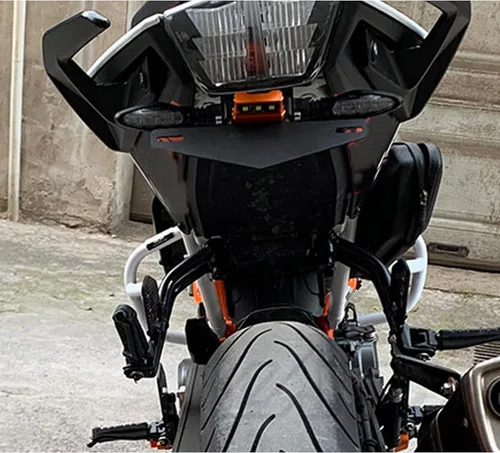 Vista 3 de Soporte para matrícula de motocicleta con luz de matrícula compatible con Duke 125 250 390 Duke390 2017-2021