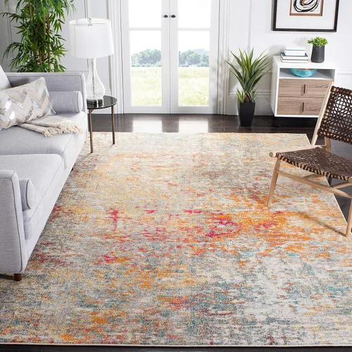 Vista 31 de SAFAVIEH Colección Madison - Alfombra de acento 2'2" x 4', negro y dorado, diseño abstracto moderno, no desprende pelusa y fácil cuidado, ideal