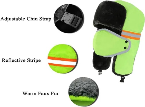 Vista 4 de Sombrero de esquí de invierno para hombres y mujeres, sombrero de soldado ruso cálido con máscara resistente al viento para esquí al aire libre