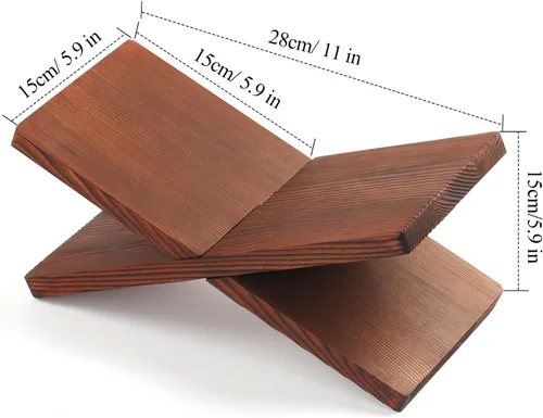 Vista 8 de Soporte de madera maciza en forma de X para libro titular de exhibición Soporte para libros de Soporte para libros, libro abierto Holde