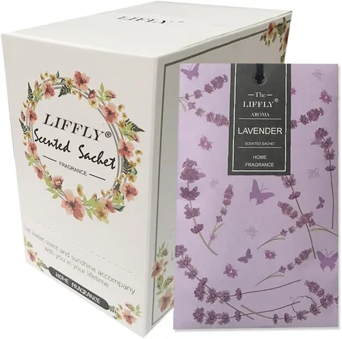 Vista 12 de 13 sobres perfumados para cajones y armarios, 14 paquetes de lavanda, rosa, jazmín, océano, vainilla, sándalo, lino fresco, cerezo, lila, eucalipto