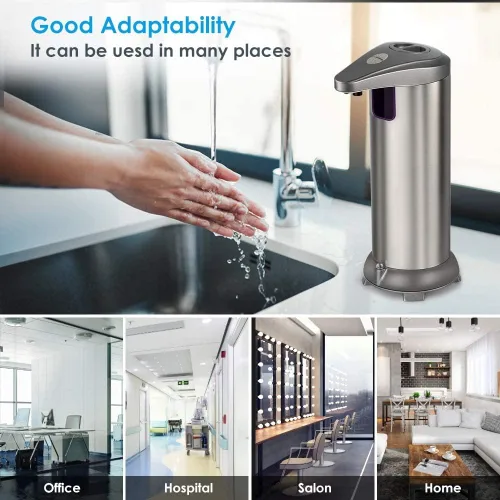 Vista 5 de KIDUN Dispensador automático de jabón, dispensador de jabón automático con sensor de mano sin contacto, sensor de movimiento infrarrojo, plato