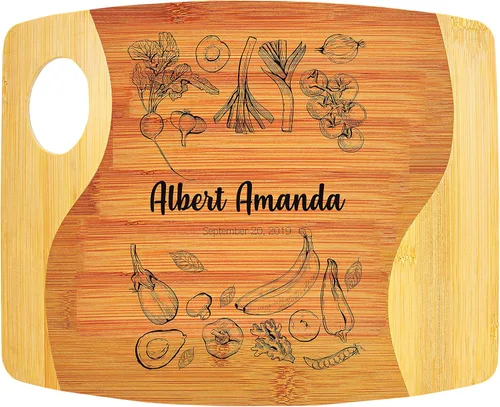 Vista 2 de Tabla de cortar de bambú, personalizable con tu propio texto, diseña tu propia tabla, regalo personalizado, Diseño 03