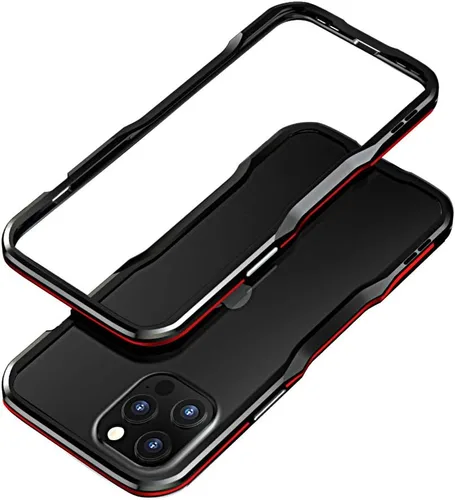 Vista 8 de Parachoques de aluminio compatibles con iPhone 12 Mini de 5.4 PULGADAS, estuche con marco metálico, parachoques delgado de diseño genial y Negro