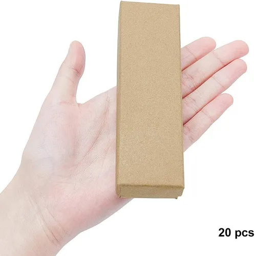 Vista 4 de PH PandaHall Paquete de 20 cajas de regalo de joyería, collar, pulsera, caja de papel kraft rectangular con esponja para vender cumpleaños, Navidad
