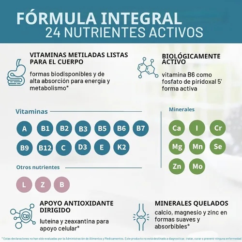 Vista 3 de Multivitamínico metilado Igennus para mujeres mayores de 50 años con calcio