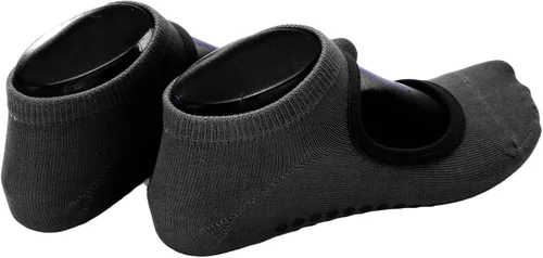 Vista 4 de TOPINCN Calcetines de yoga para mujer, diseño de búfer interno, calcetines de pilates para mujer, agarre fuerte para deportes, Negro