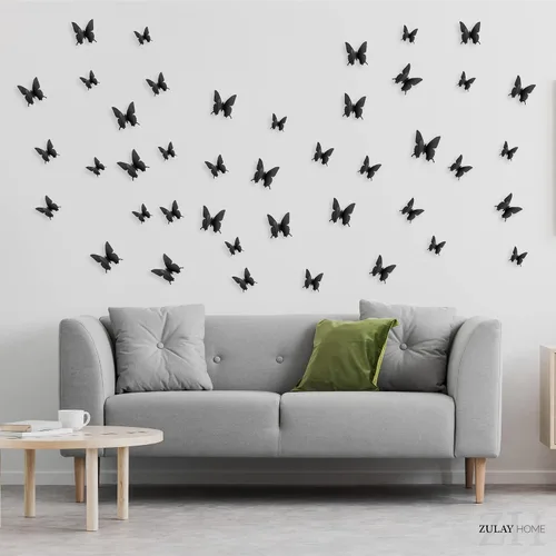 Vista 8 de Zulay Home Decoración de pared de mariposa 3D, 24 piezas con 3 tamaños diferentes, decoraciones extraíbles para habitación, cumpleaños, fiestas