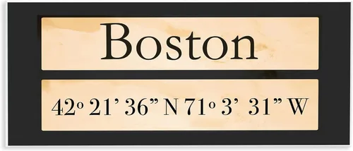 Vista 12 de Stupell Industries Wood Cursive City Coordinates Cape Cod - Placa de pared para pared, 7 x 0.5 x 17, multicolor 2-Sin marco
