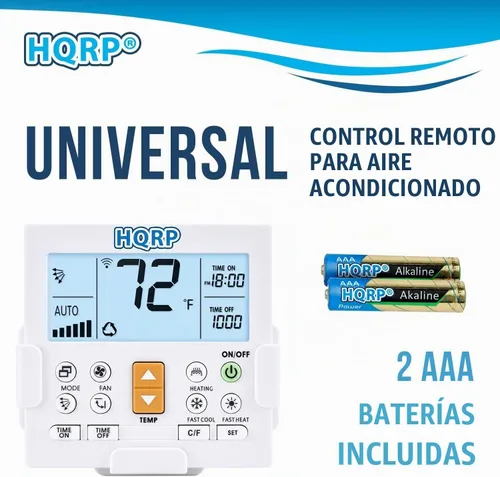 Vista 2 de HQRP Mando a distancia universal para aire acondicionado: Ventana AC, Split AC, Mini Split AC etc. Compatible con Gree Midea Fujitsu Mitsubishi Lg