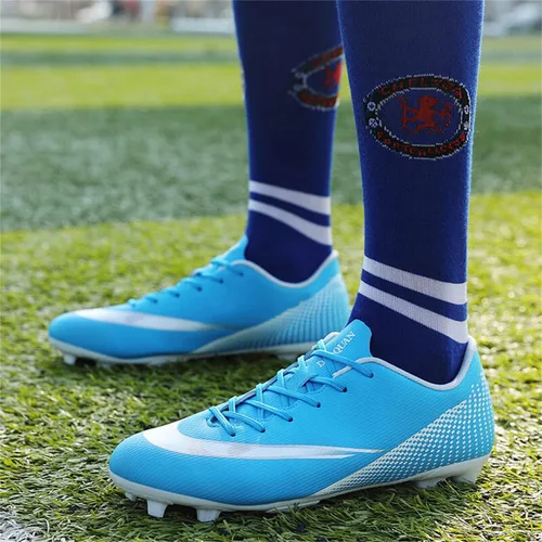 Vista 6 de Zapatos de fútbol unisex competitivos para hombres y mujeres, para interiores y exteriores, botas de fútbol atlético, césped, equipo Mundial, tacos