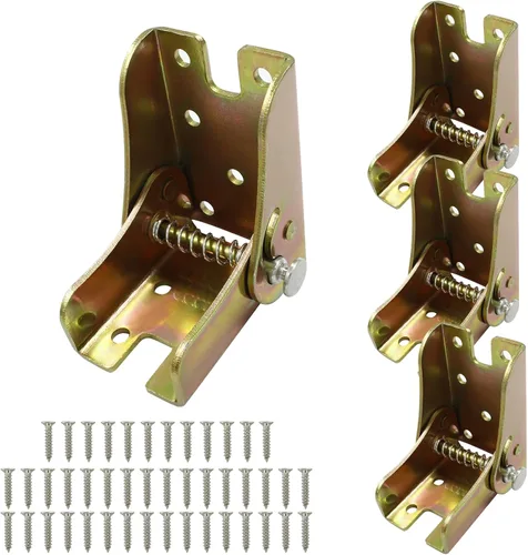 Vista 10 de 2 soportes de bisagra plegables, bisagras autobloqueantes, soporte de mesa plegable de 90 grados, accesorios de patas resistentes para mesa