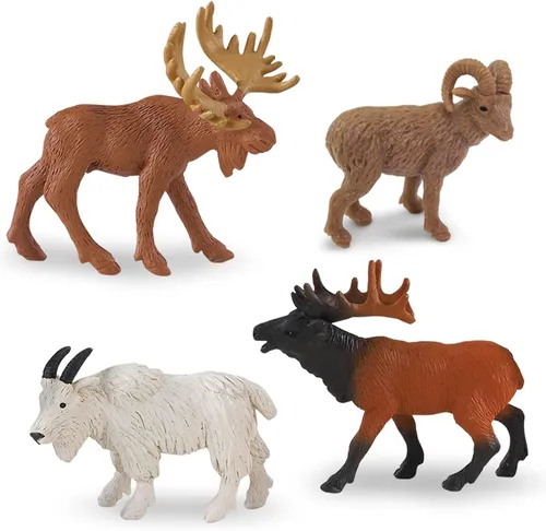 Vista 5 de Vida salvaje de Toob Safari Ltd con 12 figuras de animales salvajes favoritos de América del Norte como un león montañés, lobos, alces, ariete