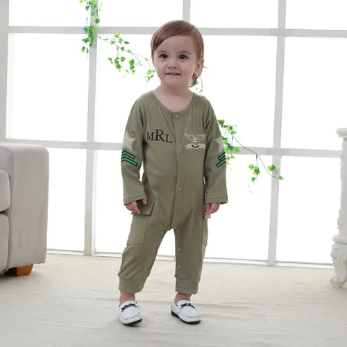 Vista 2 de Conjunto de mono piloto para niños pequeños con gorra y punzones