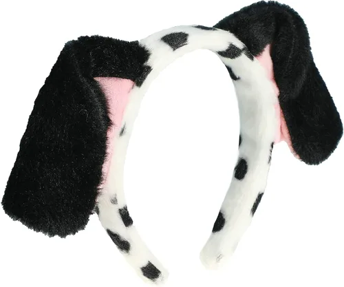 Vista 13 de CHEU Diadema dálmata con orejas de perro y cola para jugar en Halloween