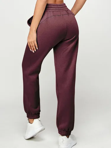 Vista 30 de IUUI Pantalones deportivos de cintura alta para mujer, con bolsillos, de algodón, holgados, atléticos