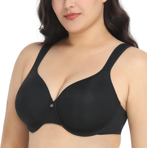 Vista 2 de HSIA Brasier de cobertura completa para mujer, brasier acolchado de contorno con aros
