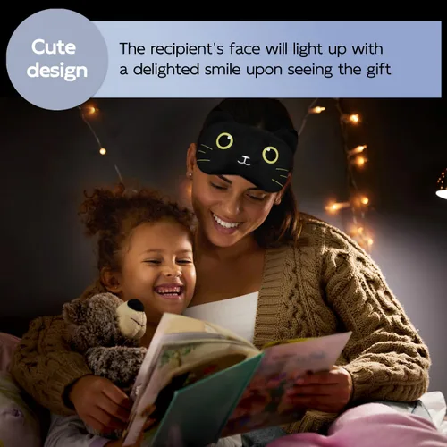 Vista 3 de Lindas máscaras para dormir con diseño de animales de dibujos animados, máscara de felpa para dormir y con los ojos vendados de viaje, divertida