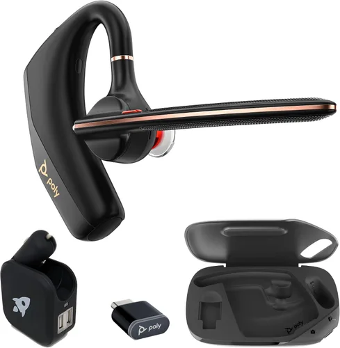 Vista 15 de Poly Voyager Legend 50-M - Auriculares Bluetooth, funda de carga, cancelación de ruido alimentada por IA, tecnología WindSmart de 4 micrófonos