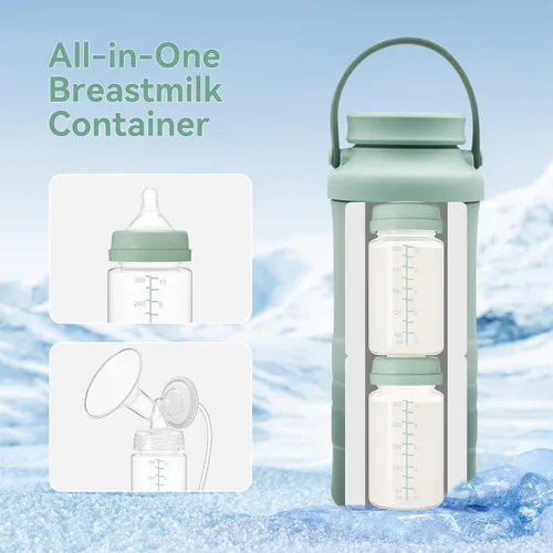 Vista 2 de Botella de almacenamiento de leche materna de 10 onzas, compatible con Momcozy Milk Cooler de 22 onzas y bombas Spectra, botellas de colección