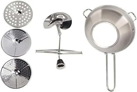 Vista 7 de Molino manual de alimentos, molino ergonómico de acero inoxidable, mango de fresado de acero inoxidable, molino de alimentos giratorio para salsa