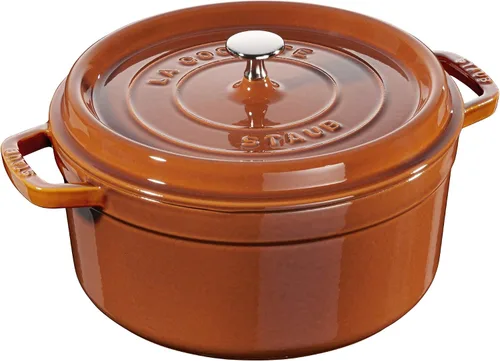 Vista 33 de Staub - Olla redonda de hierro fundido de 2.75 cuartos, color trufa blanca, fabricada en Francia
