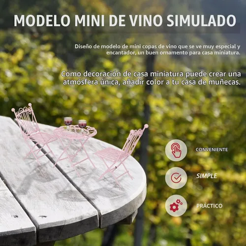 Vista 4 de NUOBESTY 10 copas de vino 1: 12 copas de cóctel para casa de muñecas, mini copas de vino tinto para decoración de casa de muñecas, accesorios