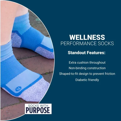 Vista 5 de OS1st Calcetines WP4 Wellness Performance ideales para diabéticos, pies sensibles, soporte de circulación y edema Negro