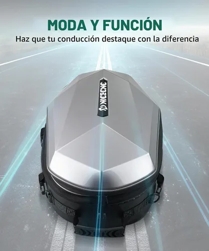 Vista 9 de NICECNC Mochila para casco de motocicleta, Negro & gris, Equitación