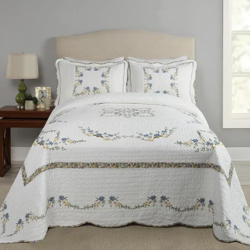 Vista 3 de Modern Heirloom Collection Heather colcha rellena de algodón, gemelo