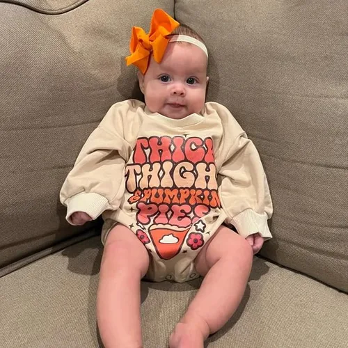 Vista 3 de Traje de Acción de Gracias para bebé, niña y niño, sudadera de manga larga con cuello redondo, ropa de otoño e invierno