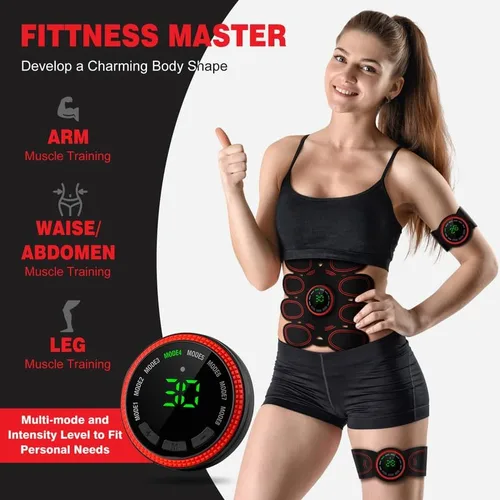 Vista 3 de Drezela Estimulador Muscular Electrónico, Estimulador de Abdominales Tonificador Muscular, Entrenador de Abdominales USB Recargable para Todo