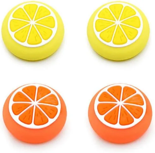 Vista 4 de 8 tapas de silicona con agarre para el pulgar de limón y frutas, ergonómicas, tapas analógicas para Nintendo Switch NS Joy ConSwitch Lite Controller