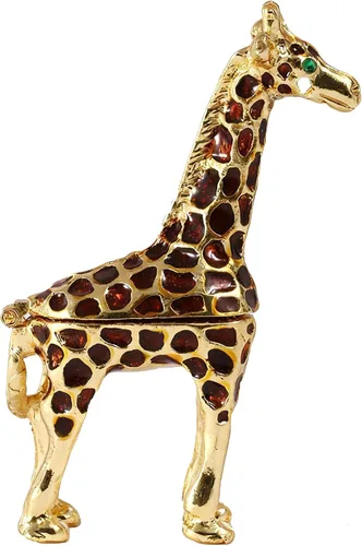 Vista 10 de YU FENG Adorno decorativo de figuras de camello de cristal dorado de 2.4 pulgadas, estatuas de camello esmaltadas doradas, caja de joyería