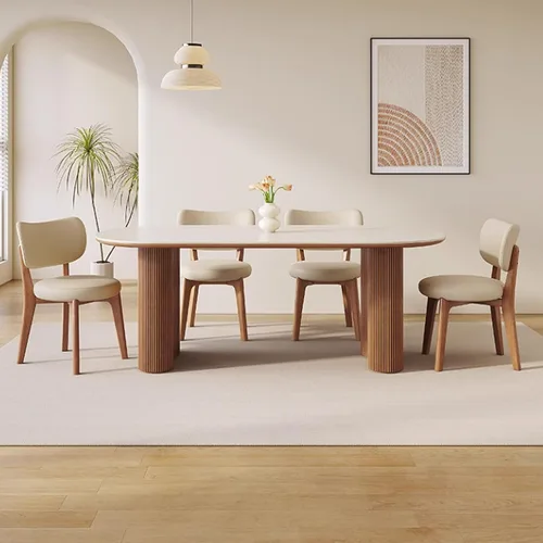 Vista 9 de Juego de sillas de comedor de madera de 1/2/4, sillas de cocina con respaldo curvo, silla de vestíbulo, silla de comedor tapizada, silla de comedor