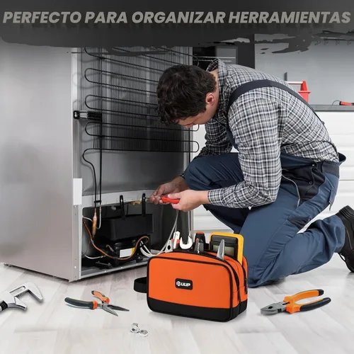 Vista 6 de Bolsa de herramientas pequeña de 10 ", organizador de caja de herramientas con cremallera divisoria