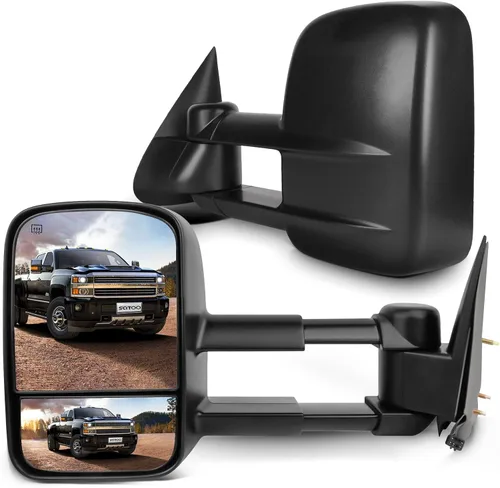 Vista 17 de SCITOO Espejos de Remolque Compatibles con Chevy Silverado 2008-2013 Para GMC Sierra Todos los Modelos Un Par (Lado Izquierdo y Derecho) Con Ajuste