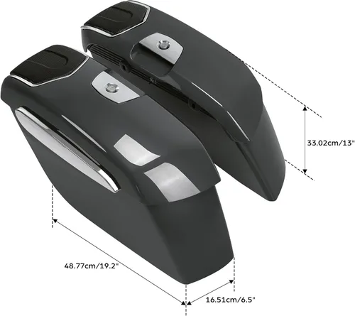 Vista 4 de TCT-MOTORPARTS Alforjas duras para Indian Chieftain Dark Horse Limited 2019-2023 gris acero