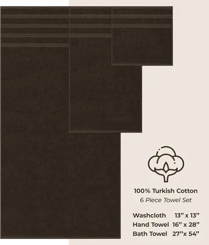 Vista 8 de American Soft Linen Juego de toallas de 6 piezas y tapete de baño de 20 x 34
